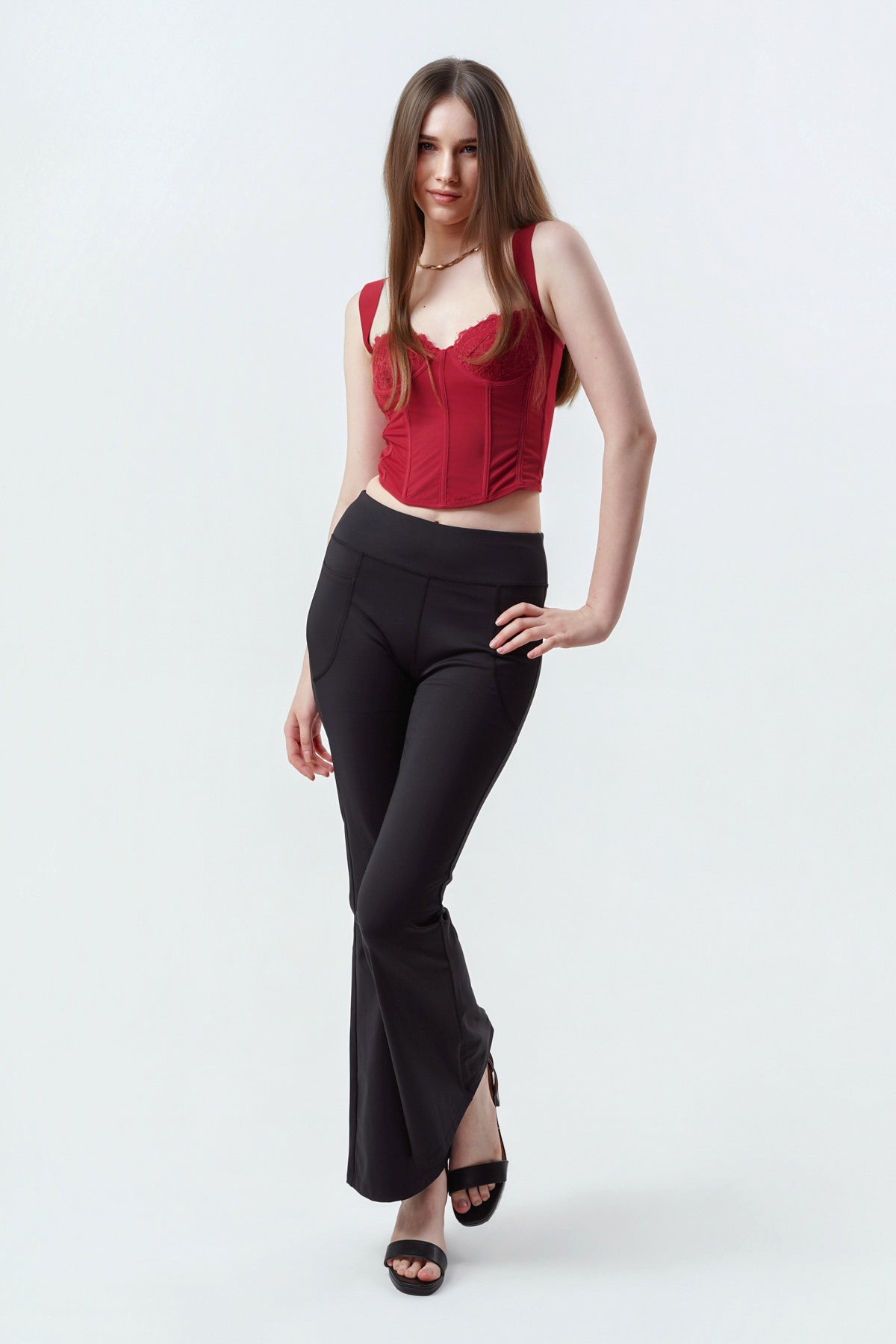 Calza Mujer Flare Negro