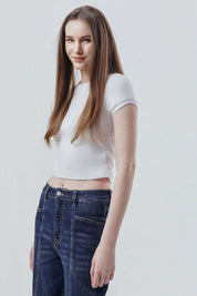 Polera Mujer Slim Fit Blanco