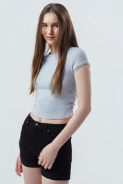 Polera Mujer Slim Fit Celeste