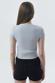 Polera Mujer Slim Fit Celeste