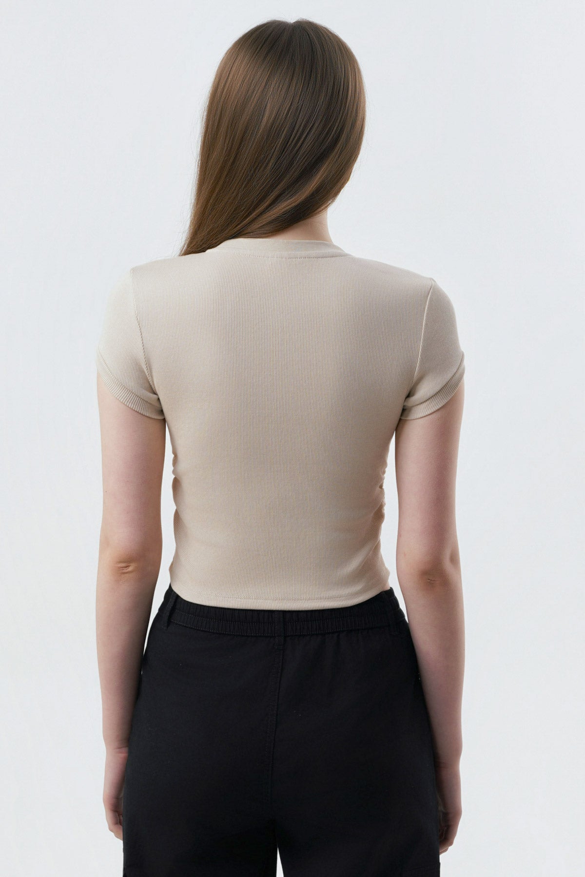 Polera Slim Fit Mujer Beige