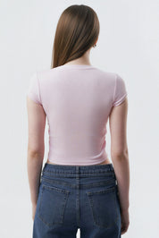 Polera Slim Fit Mujer Palo Rosa