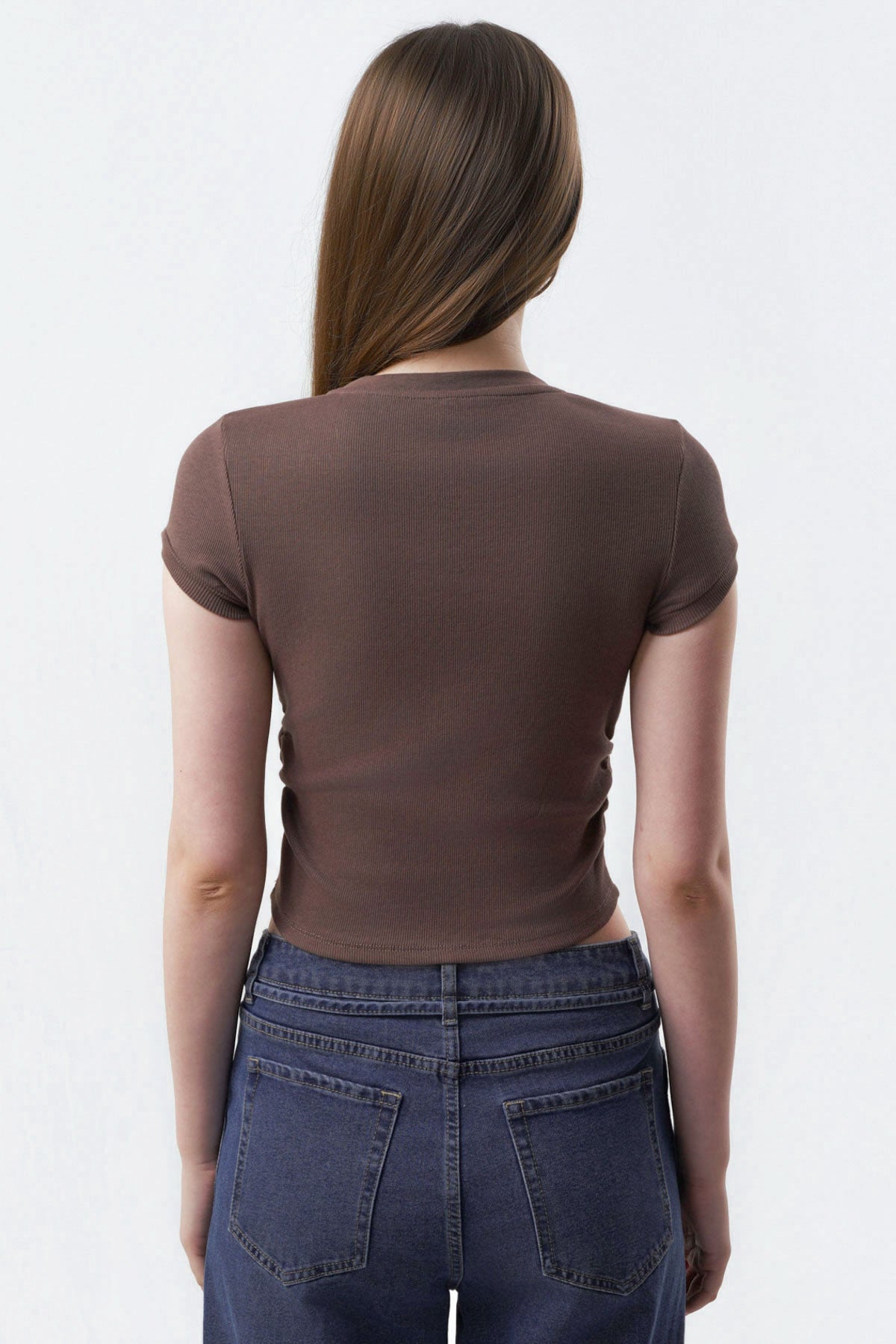 Polera Slim Fit Mujer Café Claro