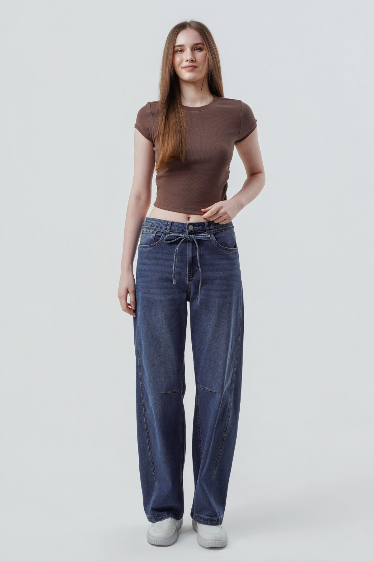 Polera Slim Fit Mujer Café Claro