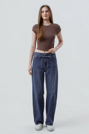 Polera Slim Fit Mujer Café Claro