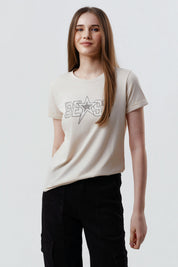 Polera Mujer Slim Beige Claro