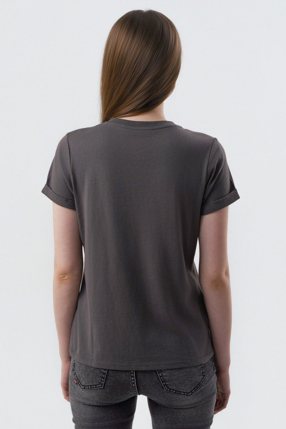Polera Mujer Slim Gris Oscuro