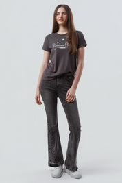 Polera Mujer Slim Gris Oscuro
