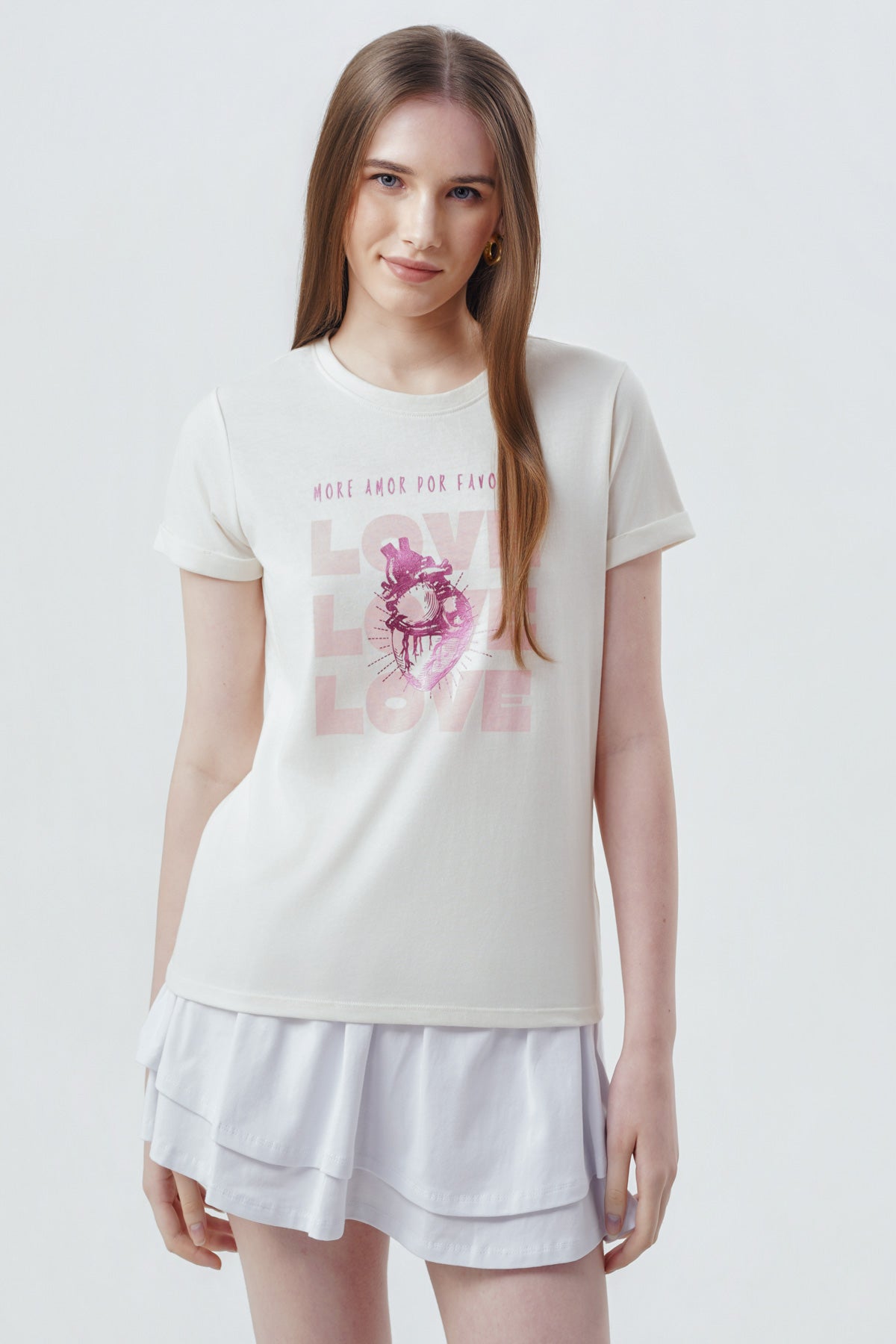 Polera Mujer Slim Crema