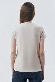 Polera Slim Mujer Beige