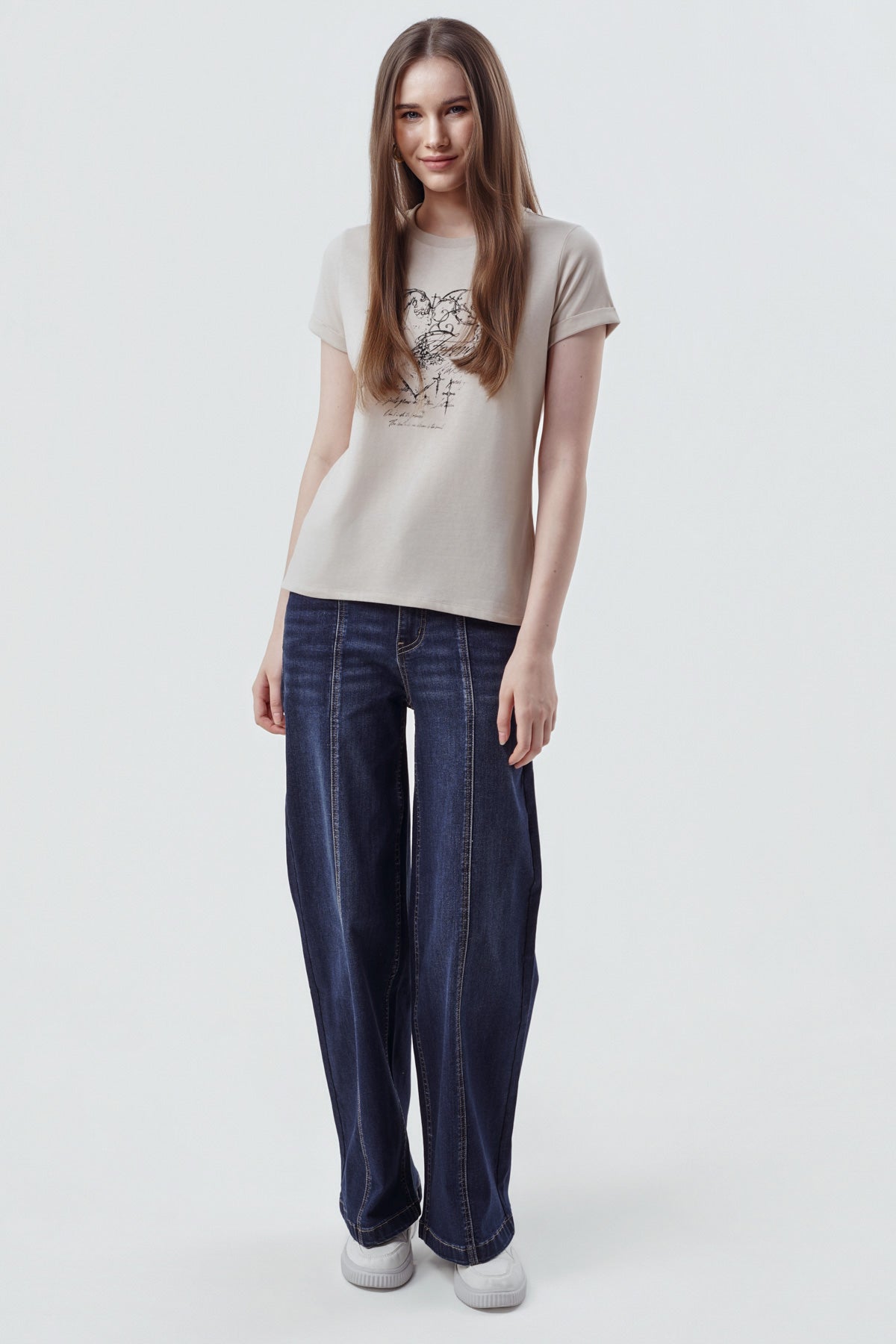 Polera Slim Mujer Beige