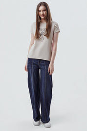 Polera Slim Mujer Beige