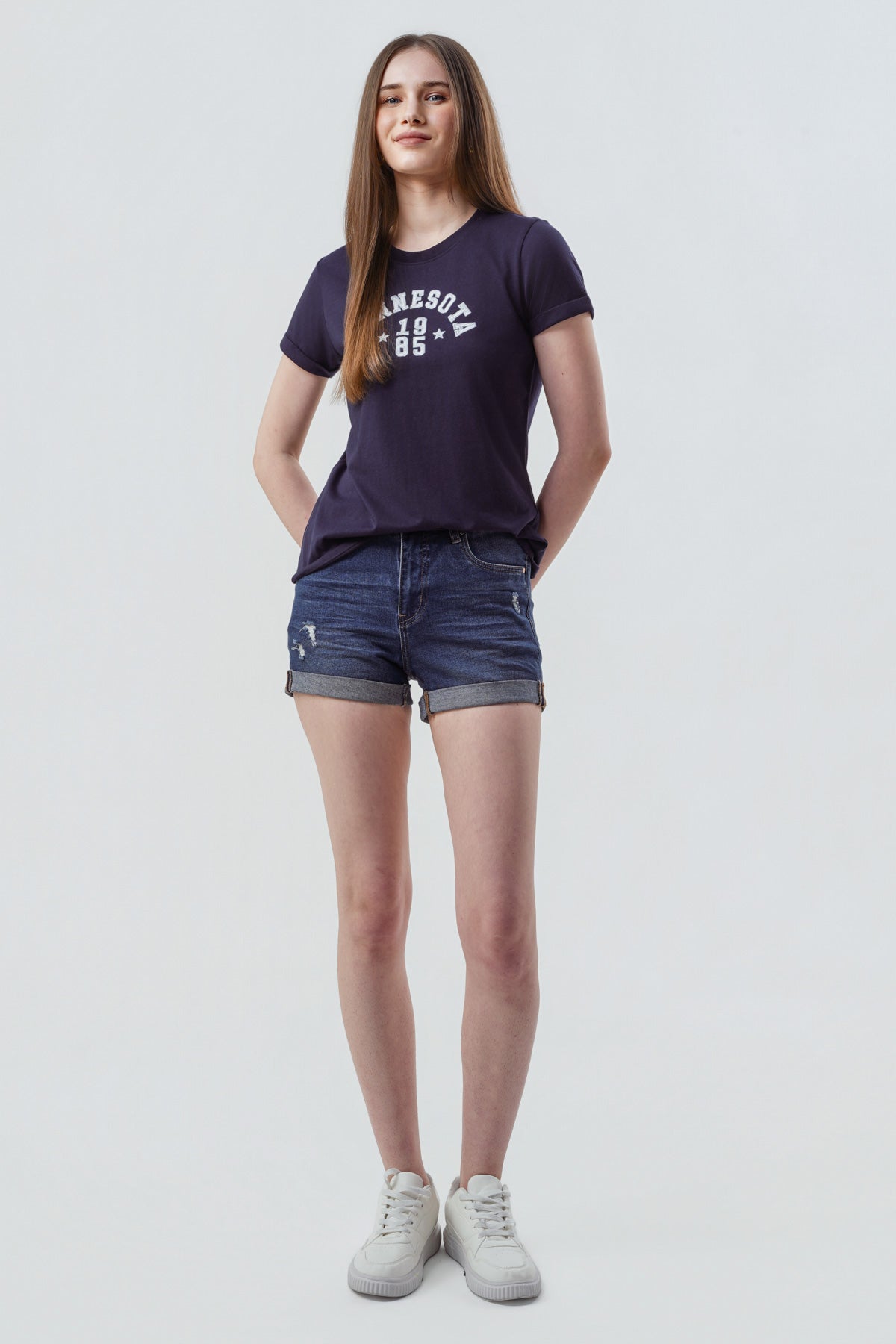 Polera Slim Mujer Azul