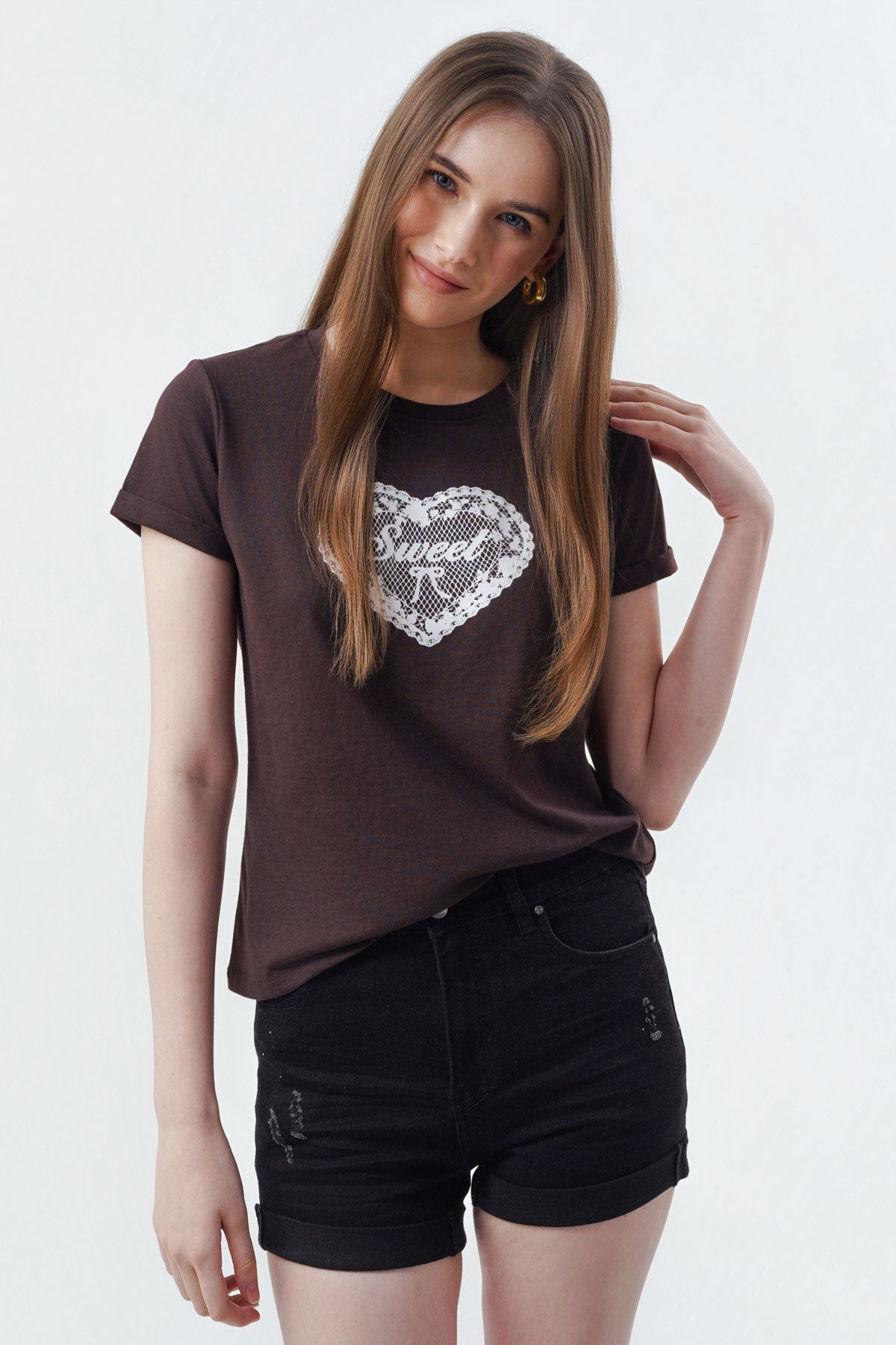 Polera Slim Mujer Café