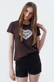 Polera Slim Mujer Café