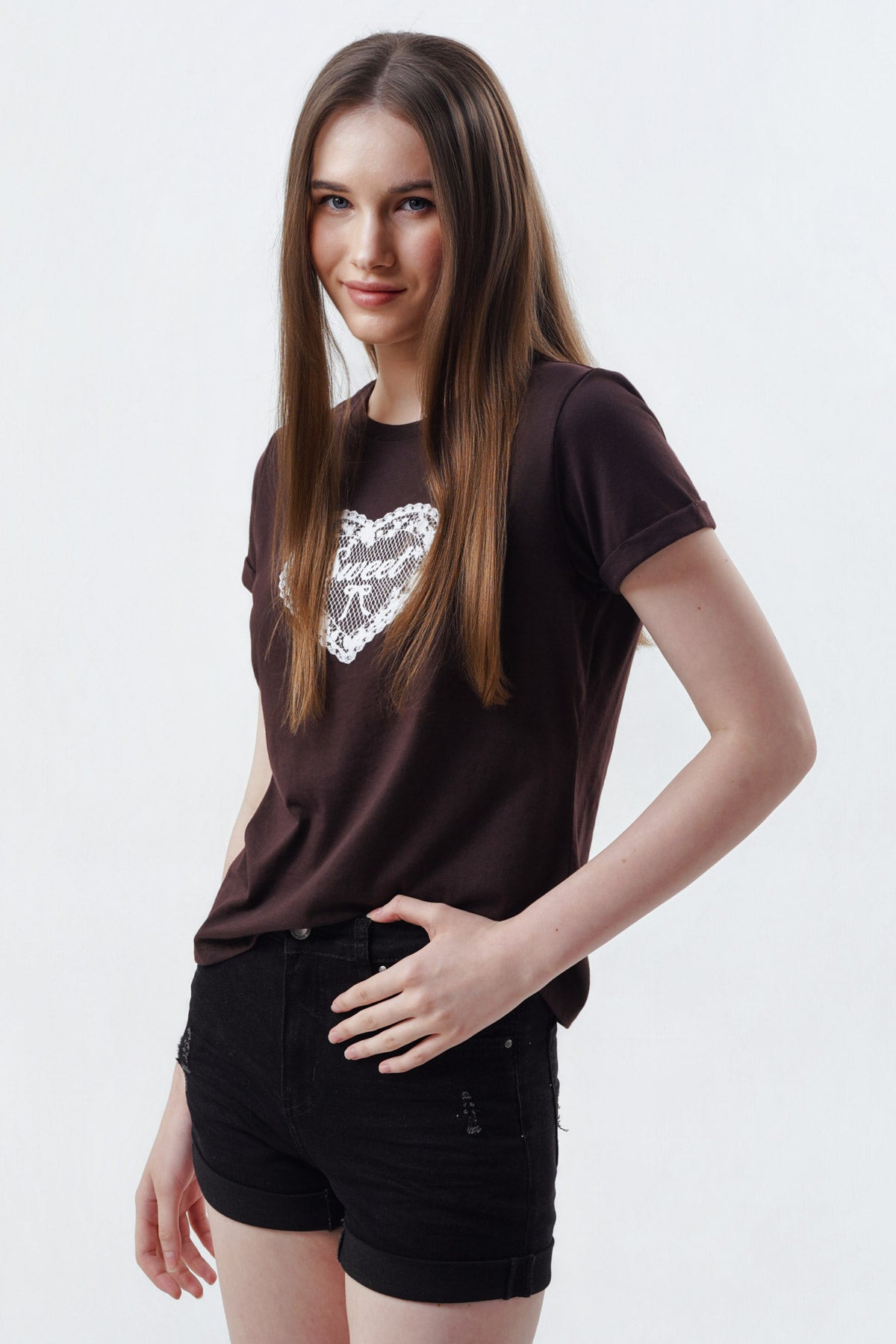 Polera Slim Mujer Café