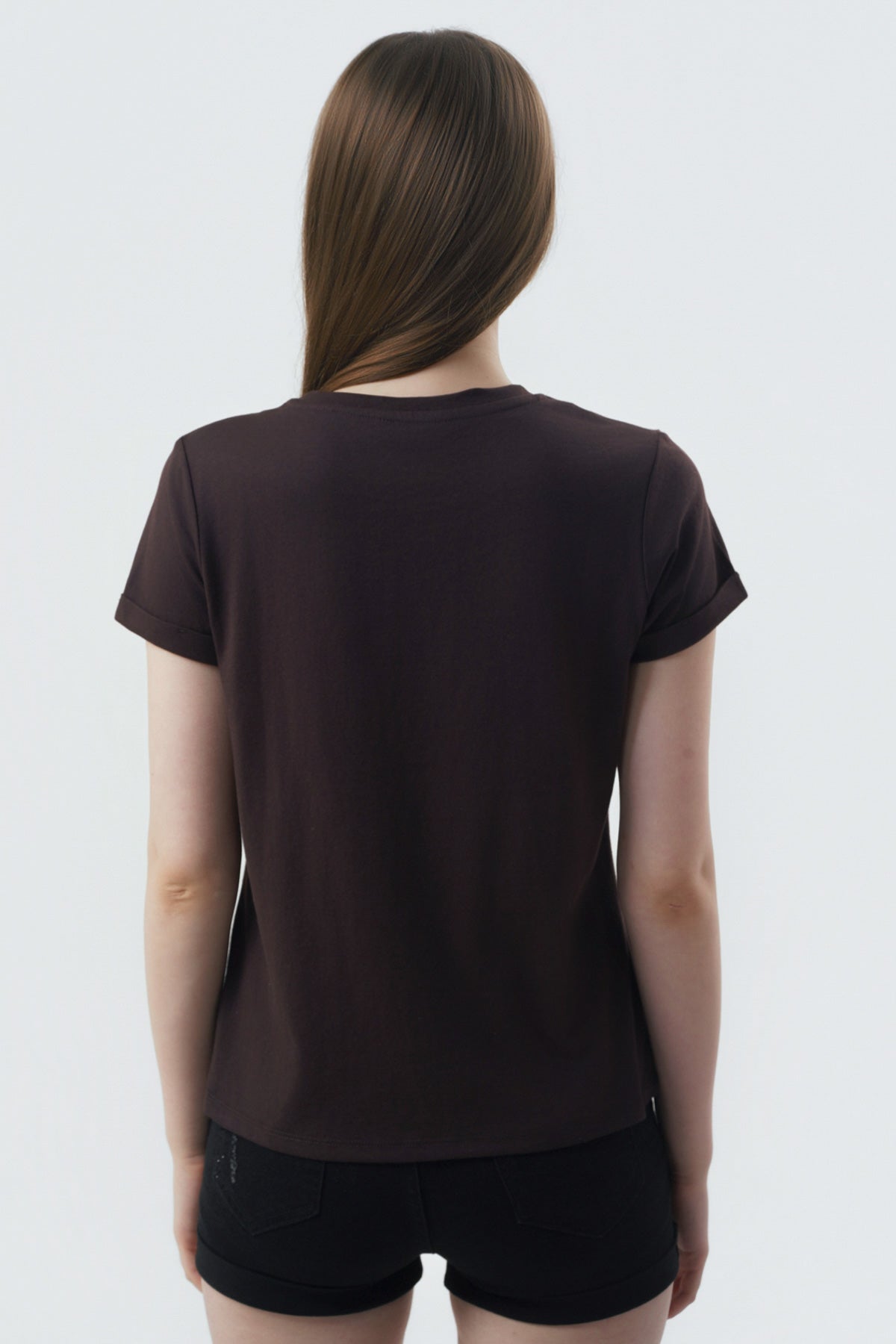 Polera Slim Mujer Café