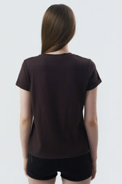 Polera Slim Mujer Café