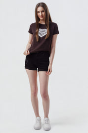 Polera Slim Mujer Café