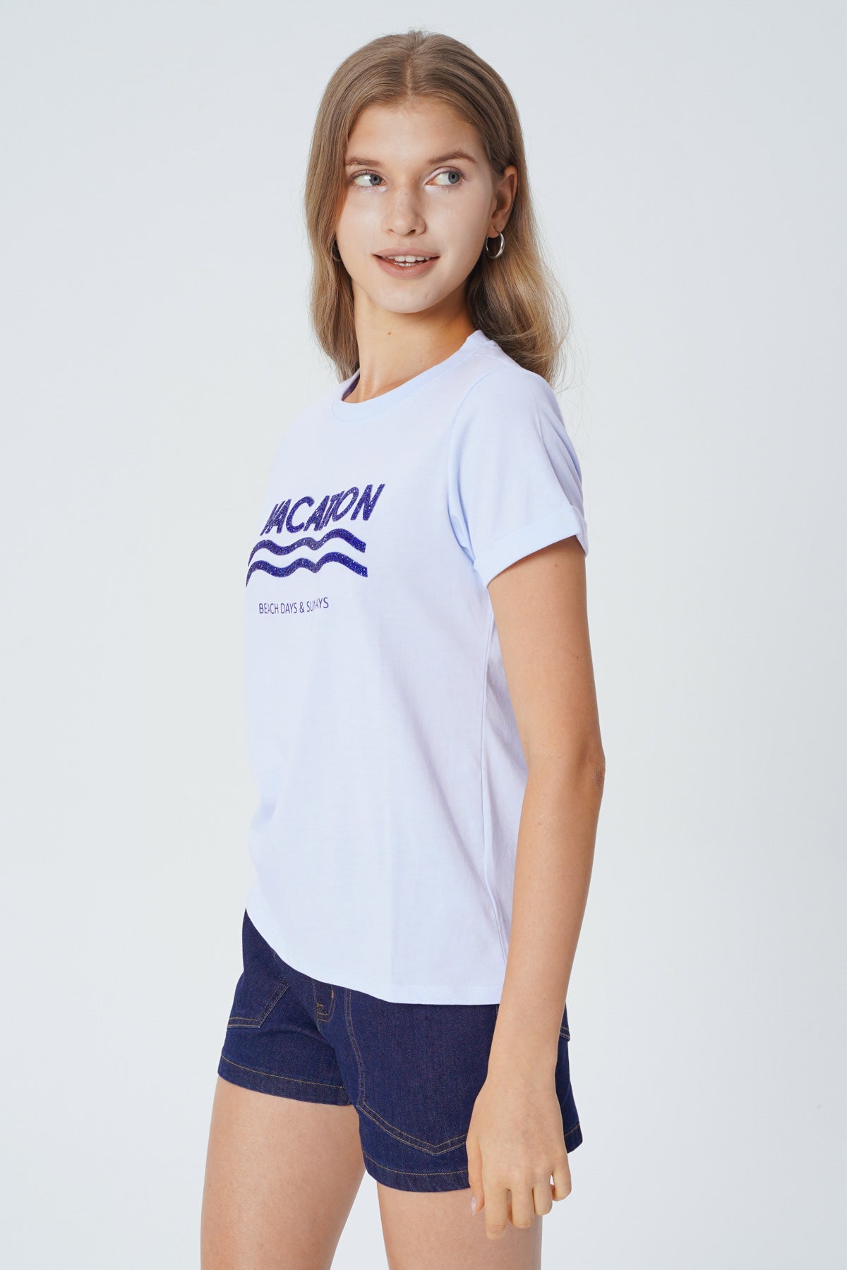 Polera Slim Mujer Celeste Claro