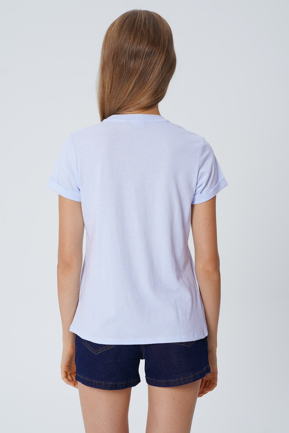 Polera Slim Mujer Celeste Claro