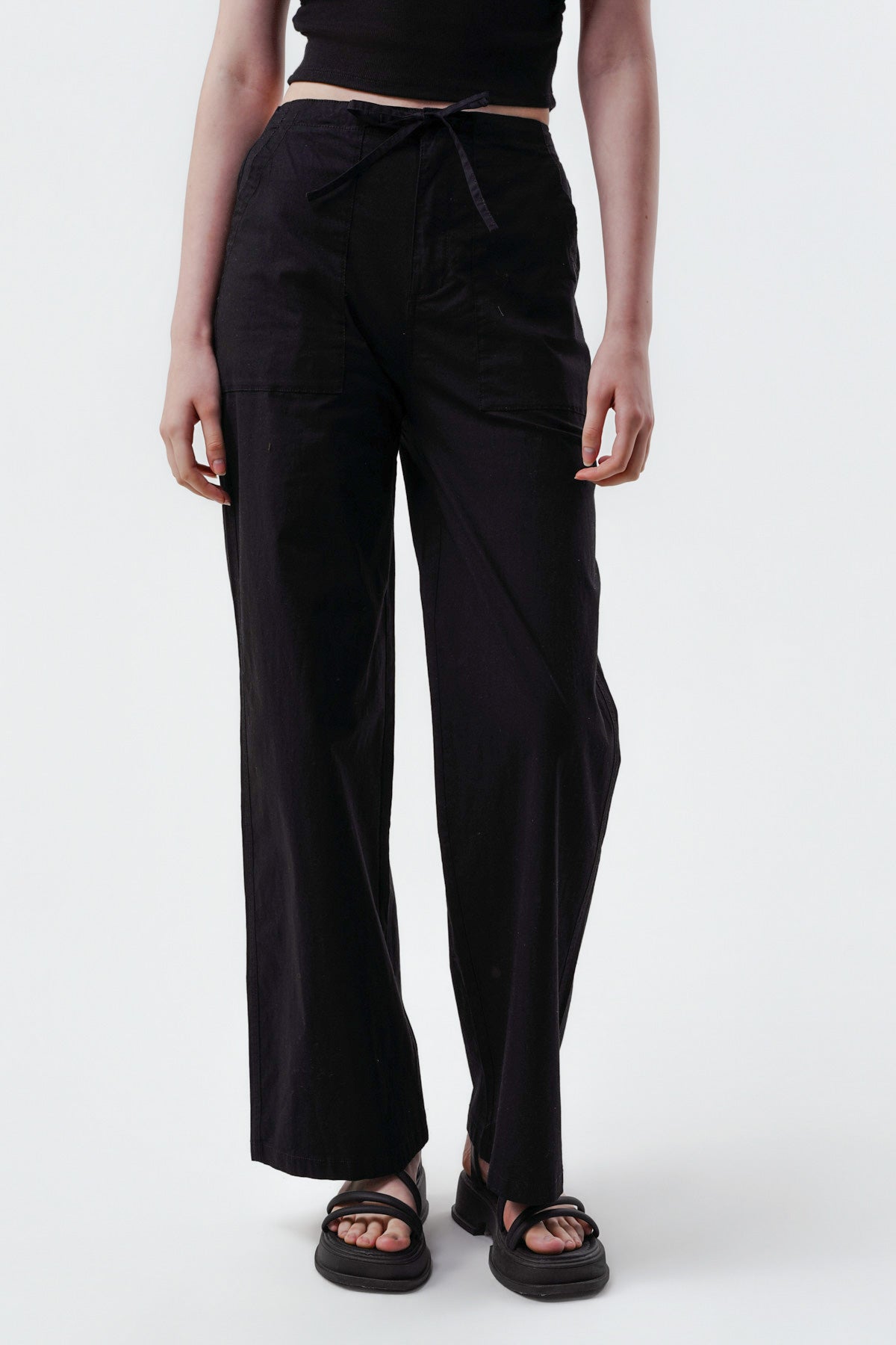 Pantalón Mujer Wide Leg Negro