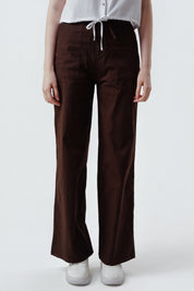 Pantalón Mujer Wide Leg Chocolate