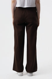 Pantalón Mujer Wide Leg Chocolate