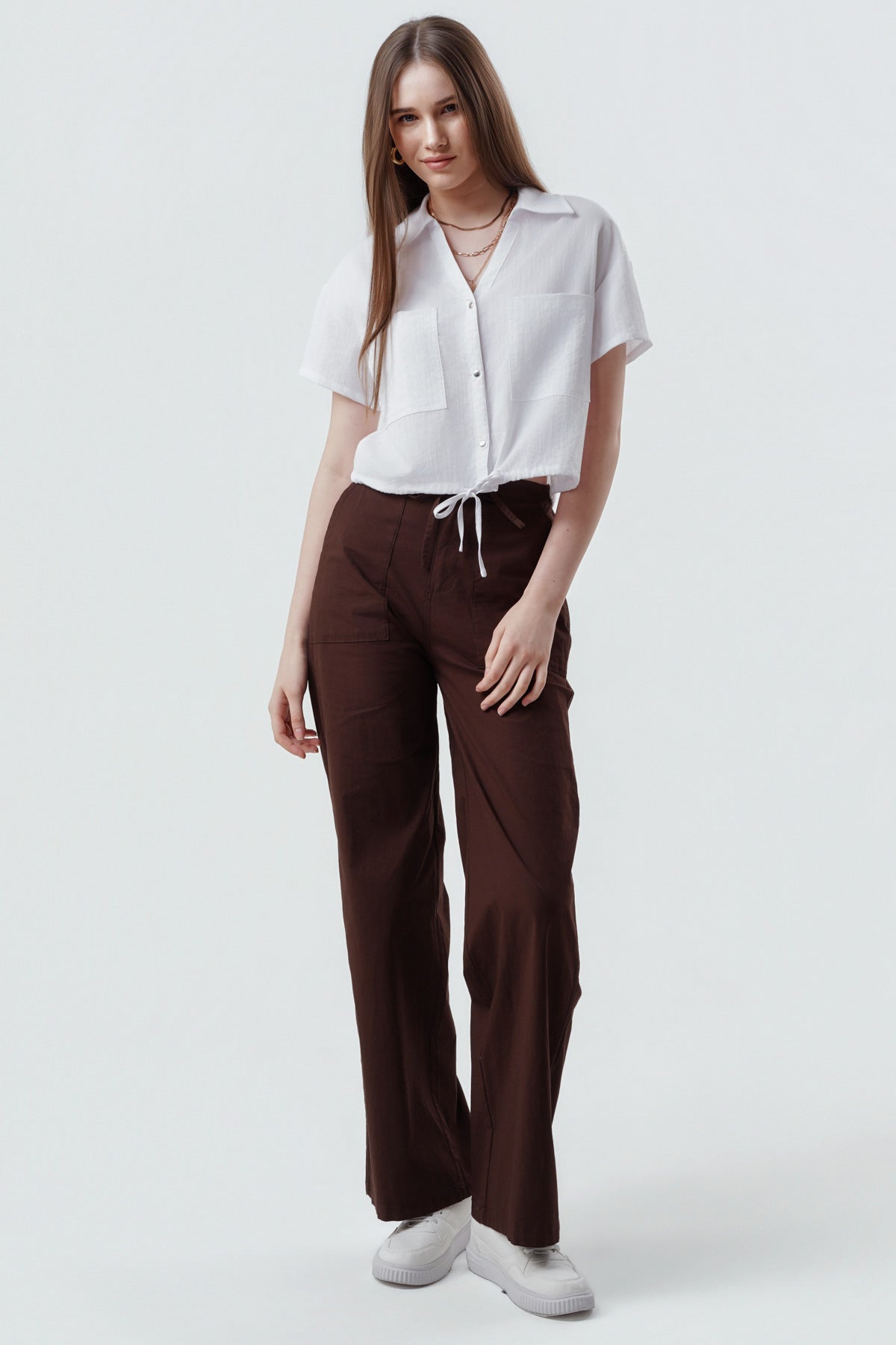 Pantalón Mujer Wide Leg Chocolate