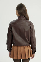 Chaqueta Mujer Regular Café