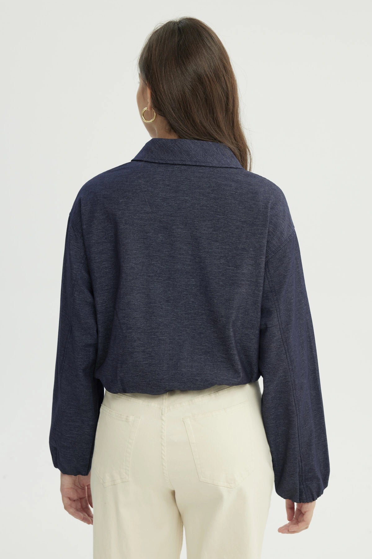Chaqueta Mujer Classic Cuello Camisero Azul