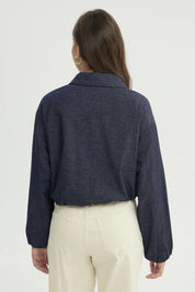 Chaqueta Mujer Classic Cuello Camisero Azul