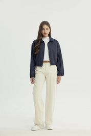Chaqueta Mujer Classic Cuello Camisero Azul