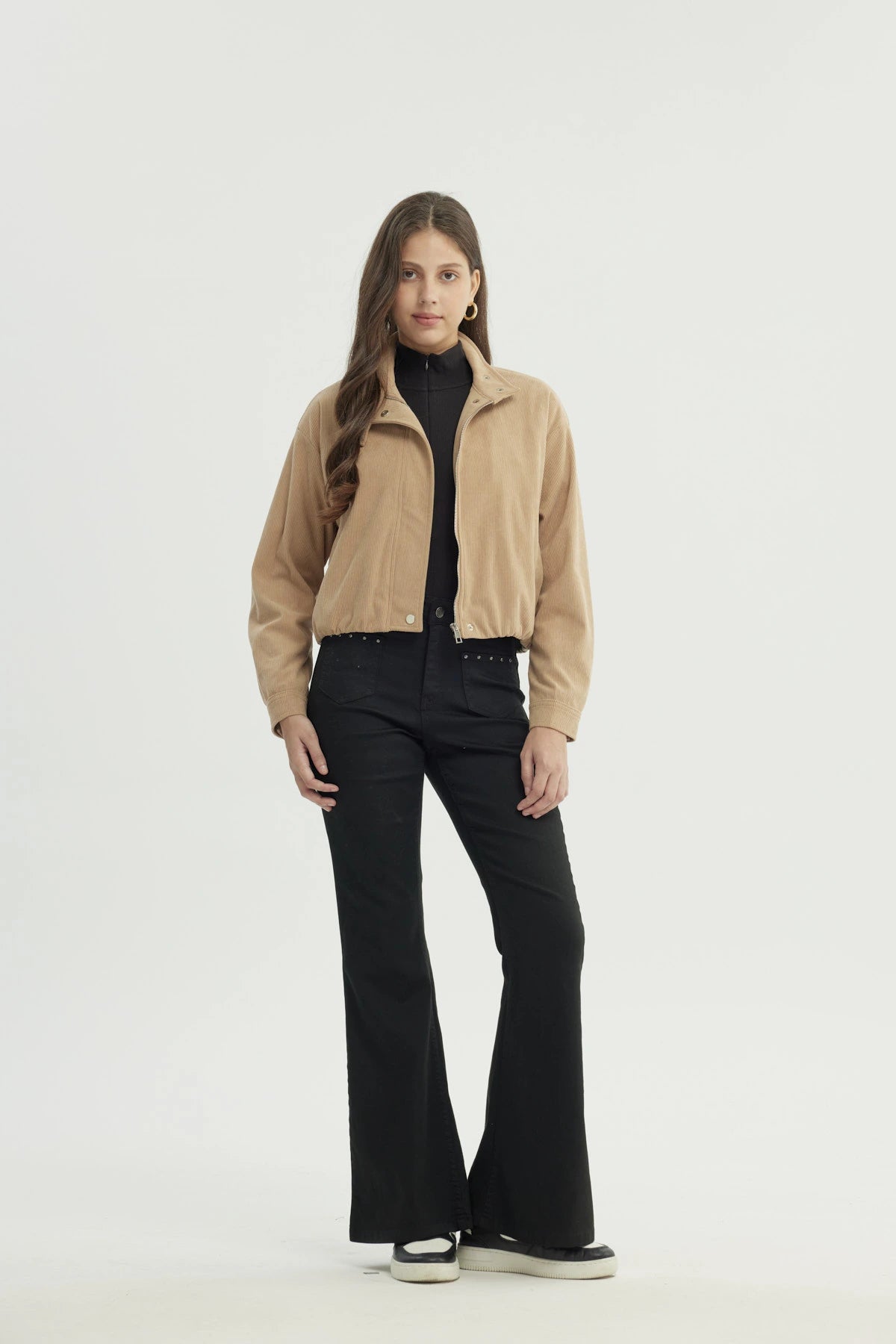 Chaqueta Mujer Slim Beige Oscuro