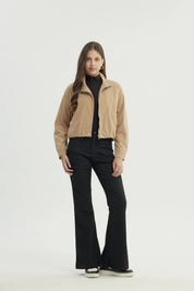 Chaqueta Mujer Slim Beige Oscuro