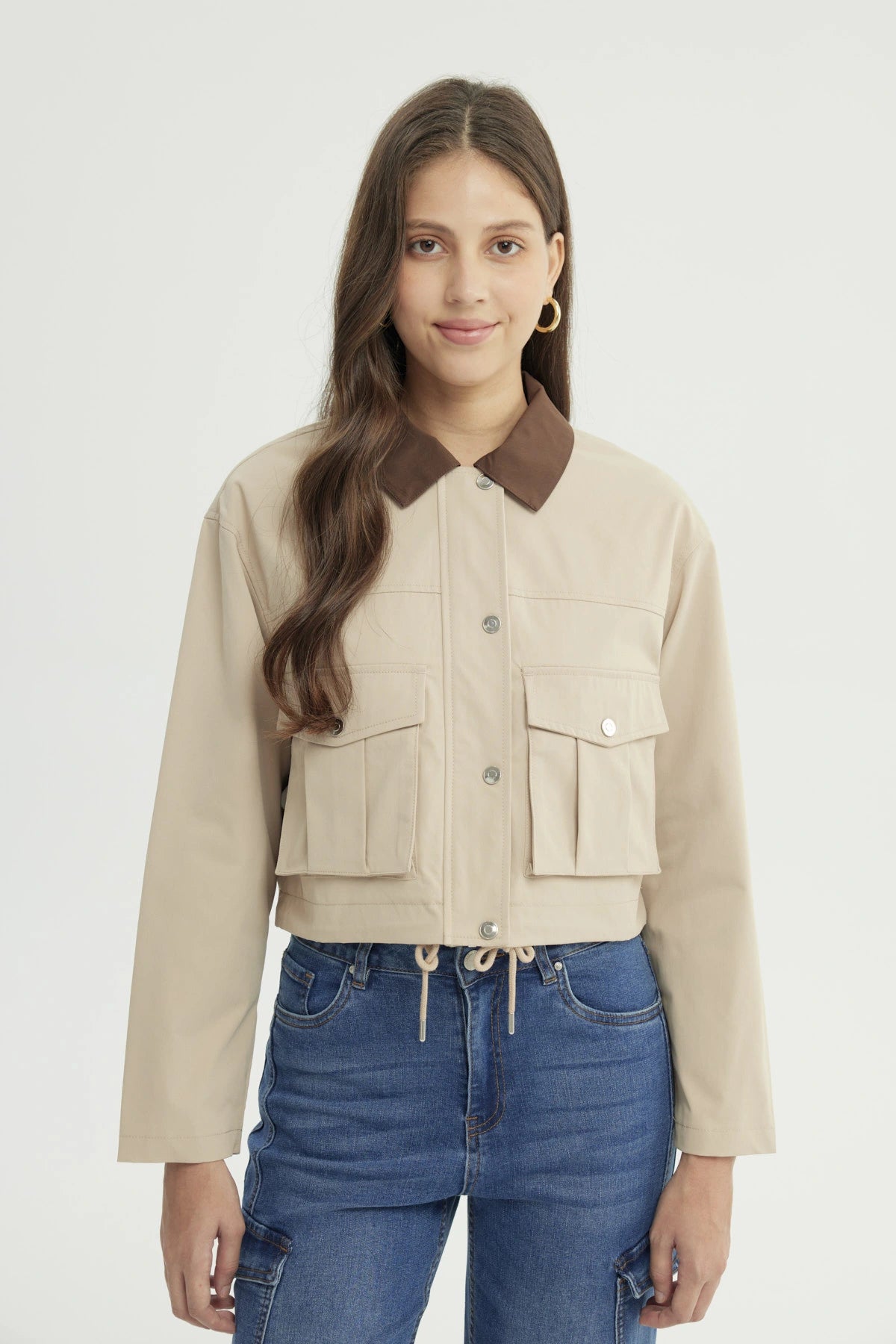 Chaqueta Mujer Slim Beige