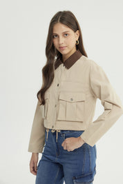 Chaqueta Mujer Slim Beige