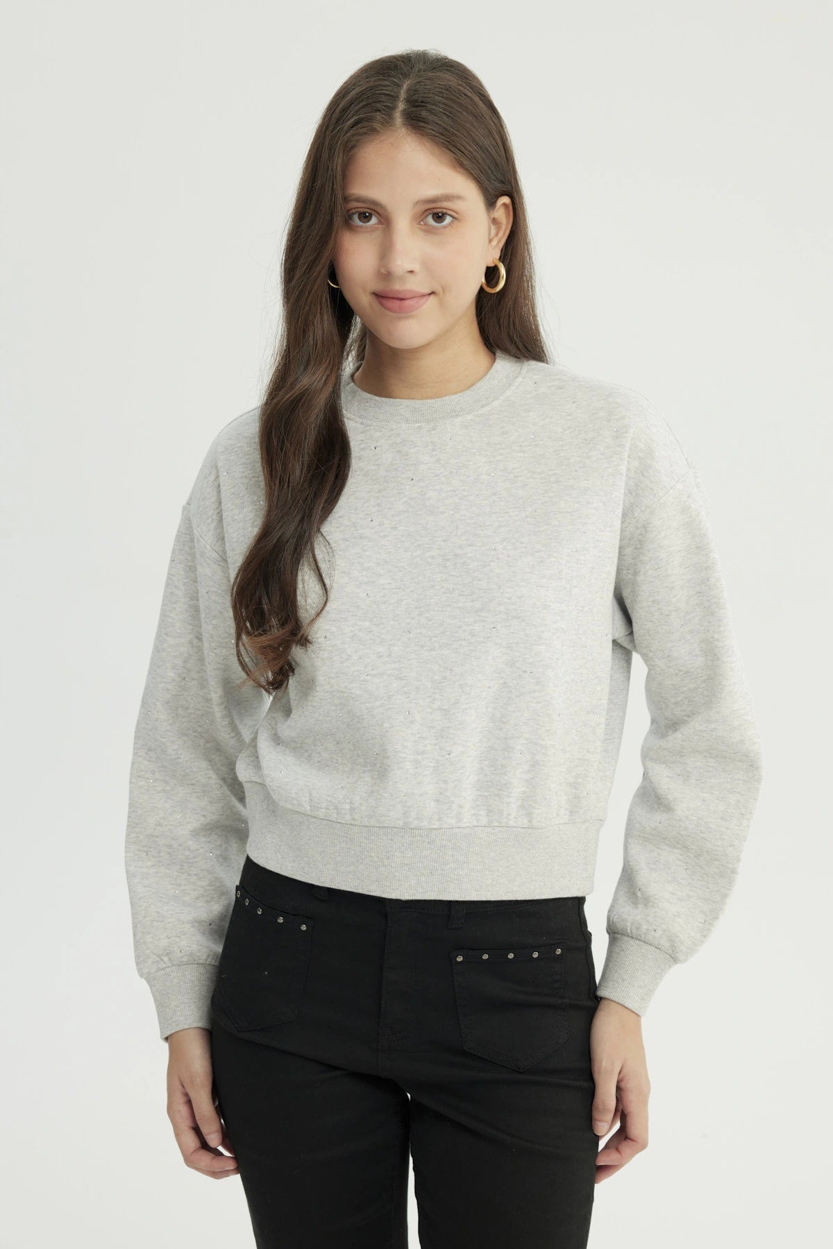 Polerón Mujer Classic Gris Melange