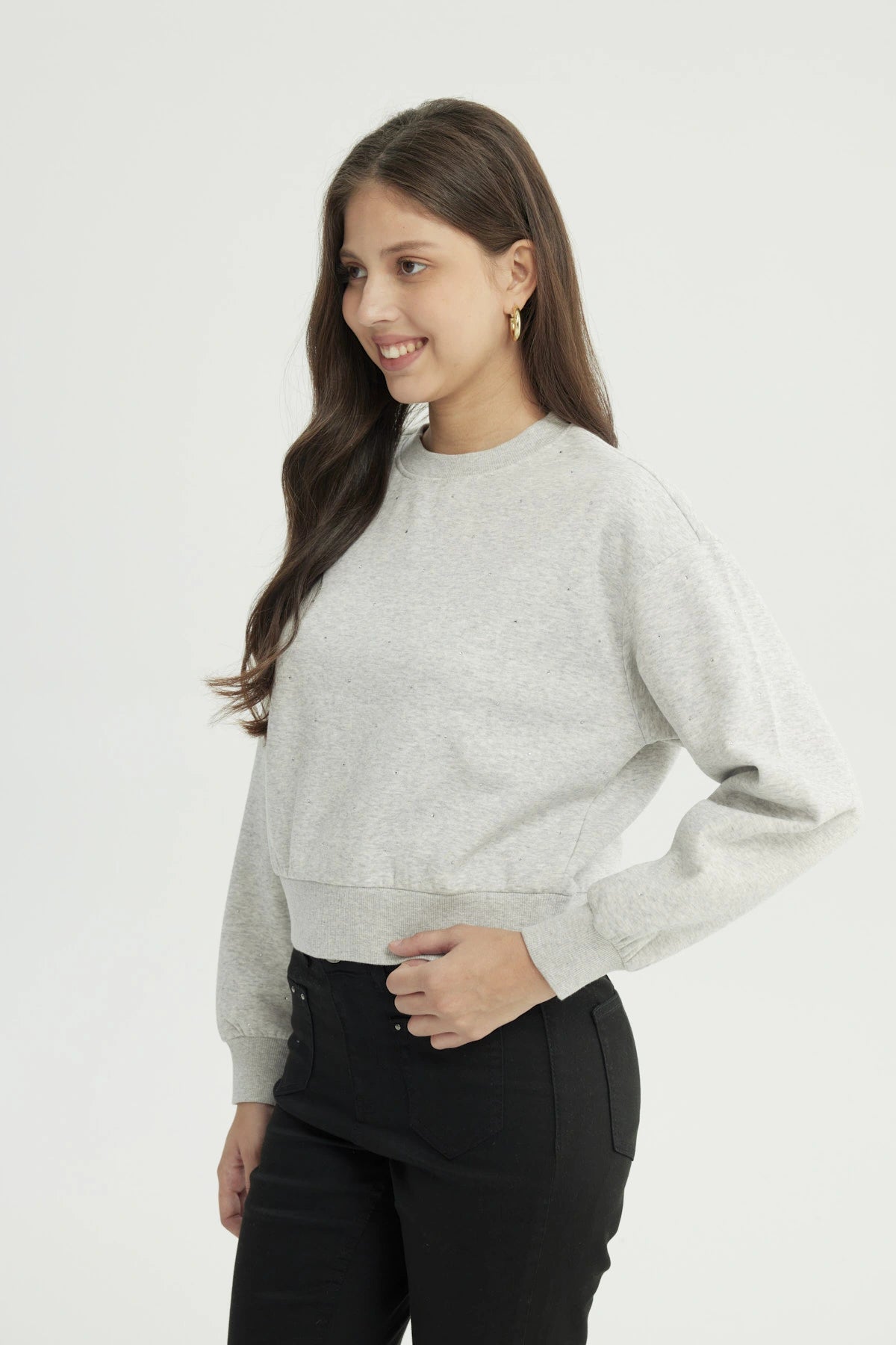 Polerón Mujer Classic Gris Melange