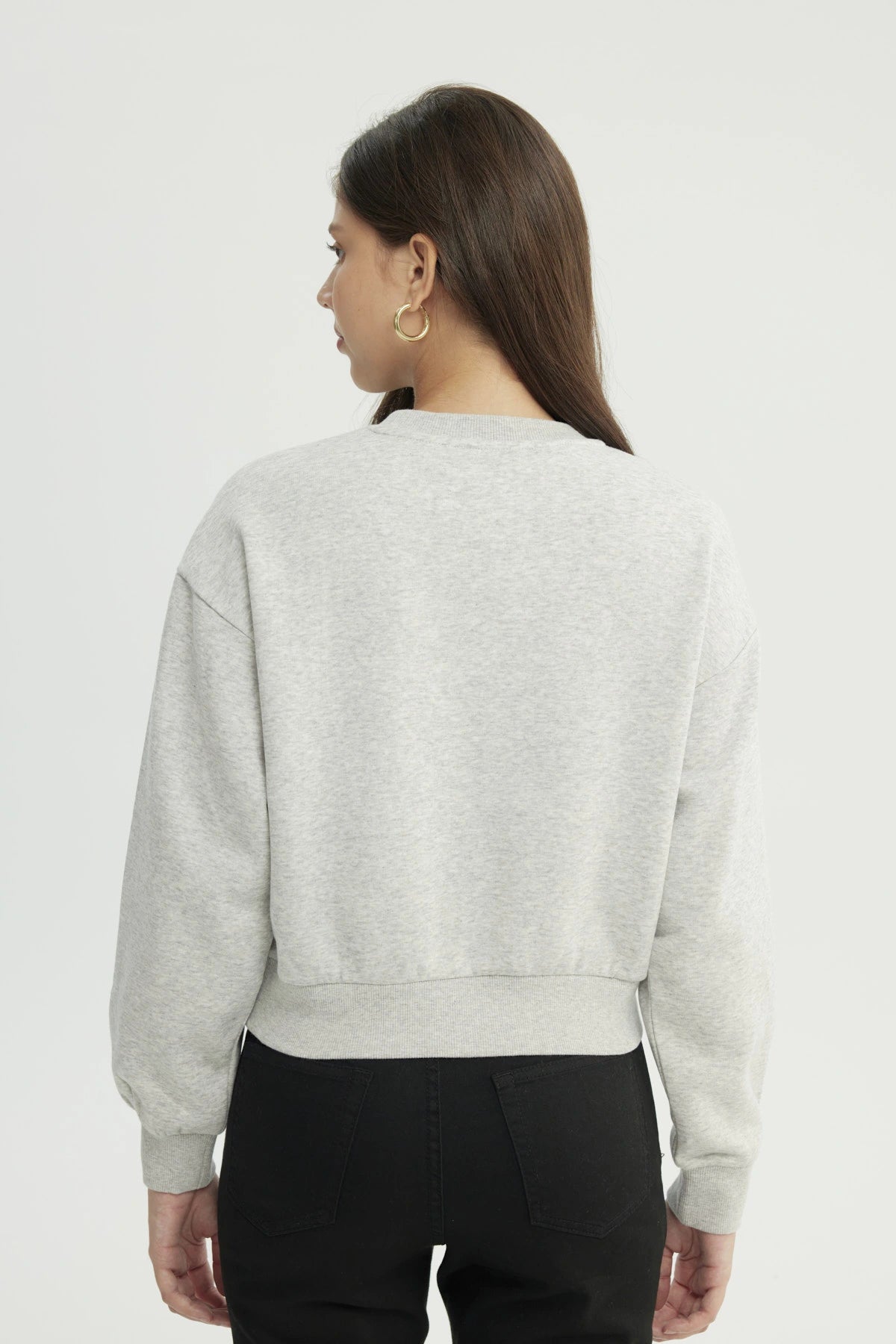Polerón Mujer Classic Gris Melange