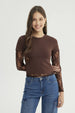 Polera Mujer Ajustado Café