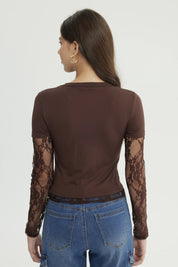 Polera Mujer Ajustado Café