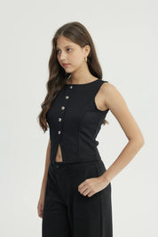 Blazer Mujer Ajustado Negro