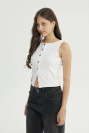 Blazer Mujer Ajustado Blanco