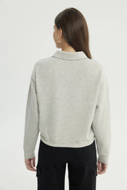 Polerón Mujer Regular Gris Melange