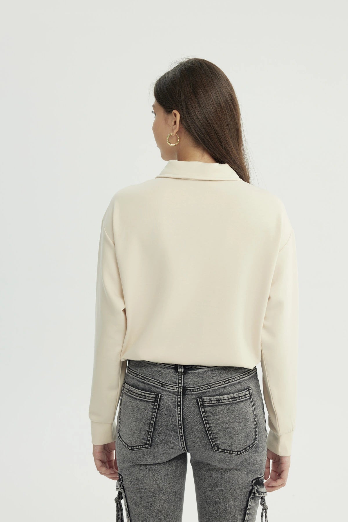 Polerón Mujer Regular Beige Claro