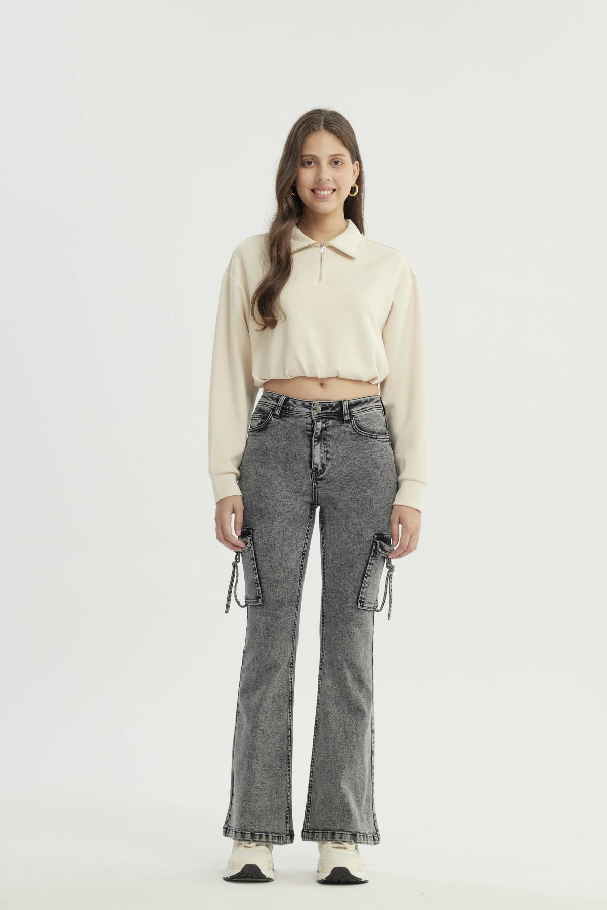 Polerón Mujer Regular Beige Claro