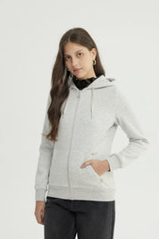 Polerón Mujer Slim Gris Melange