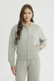 Polerón Mujer Classic Gris Melange
