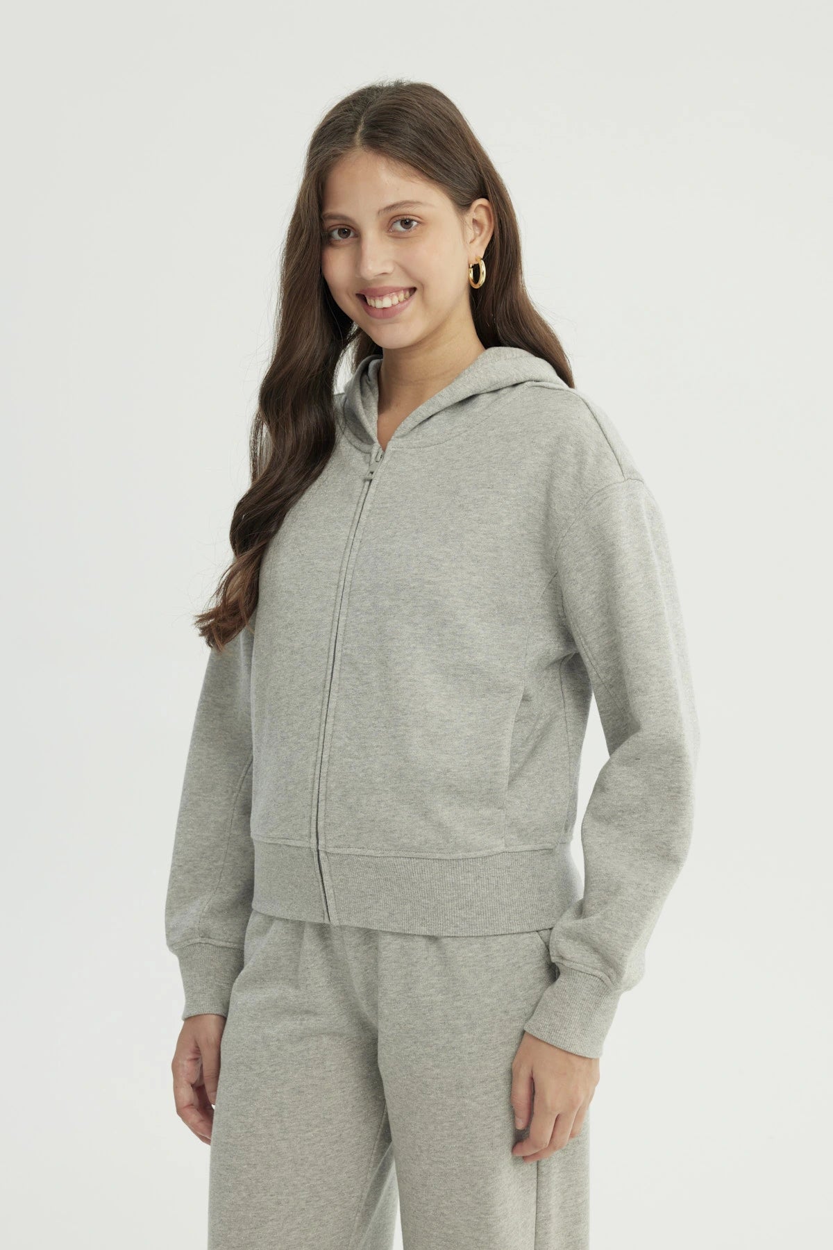 Polerón Mujer Classic Gris Melange